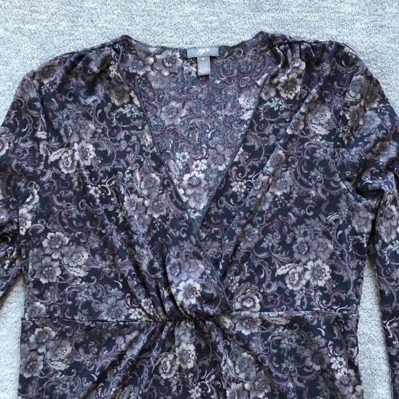 J. Jill Floral and Paisley Mesh Surplice Top - Picture 6 of 7